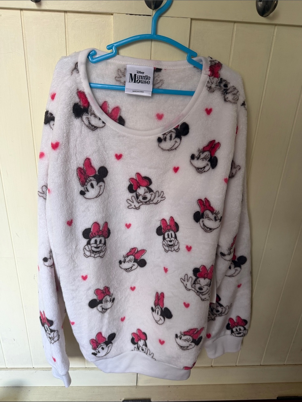 Disney Minnie Mouse Plush Sweatshirt — NWT